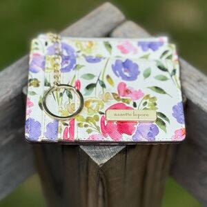 Nanette Lepore Floral Card Holder Wallet with Keychain